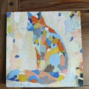 Abstract Cat Art by - Multicolor Canvas